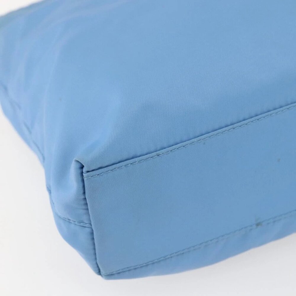 PRADA Tote Bag Nylon Light Blue Silver Auth 157223 - Picture 4 of 16